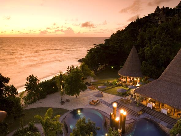 Maia Luxury Resort & Spa - villas at sunset